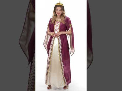 Dámský kostým středověké princezny v růžovo-bílé barvě