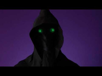 Celoobličejová maska s kapucí a světelnýma očima pro dospělé zelené barvy