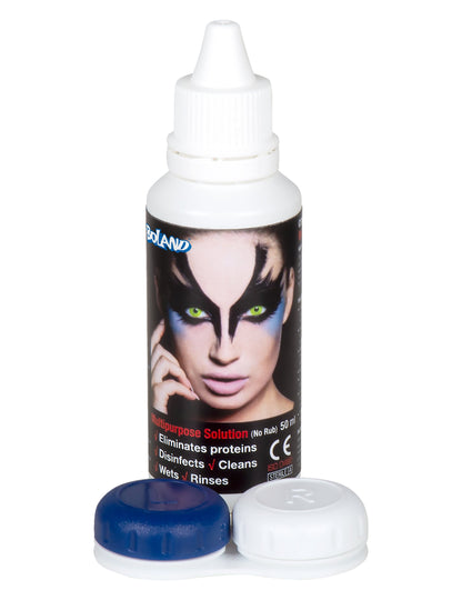 Produit avec étui pour lentilles pour adulte 60 ml avec bouchons bleu et blanc