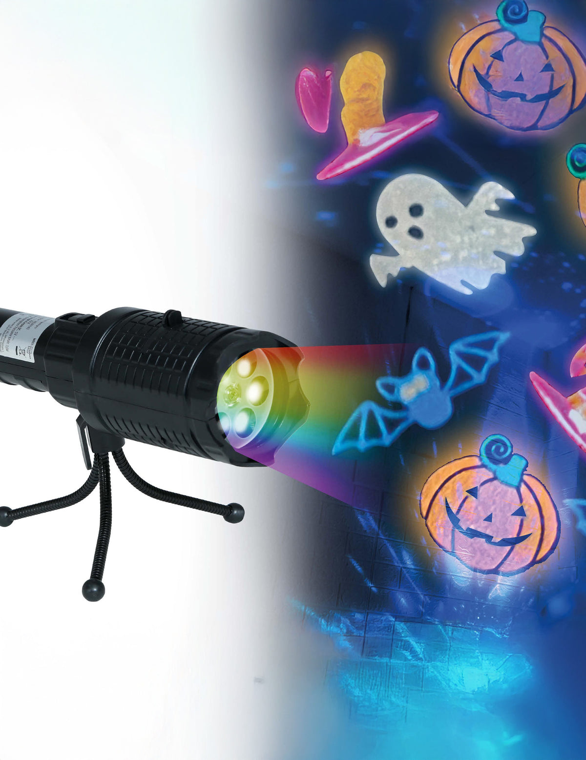 Projecteur led avec trépied Halloween pour décoration noir à projections multicolores