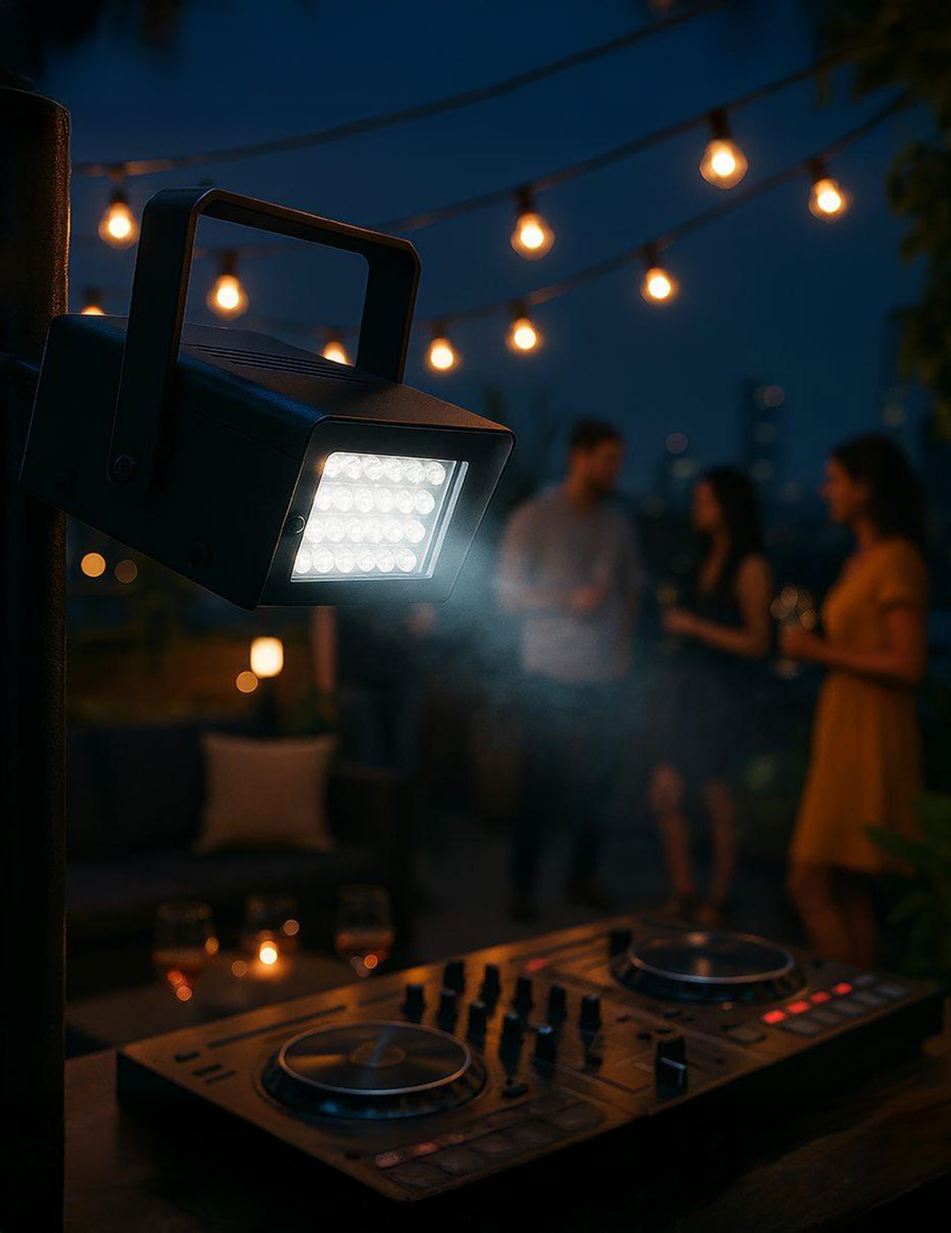 Mise en situation lors d'une soirée du Projecteur lumière Flash stroboscopique pour fête