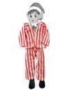 Pyjama de lutin farceur pour poupée à rayures rouges et blanches