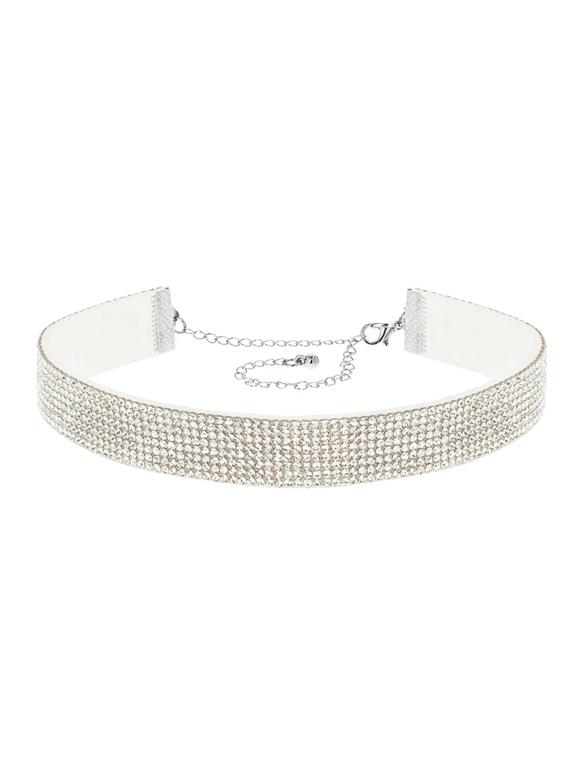 Bílý štrasový choker pro dospělé