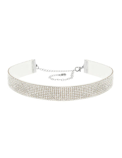 Bílý štrasový choker pro dospělé