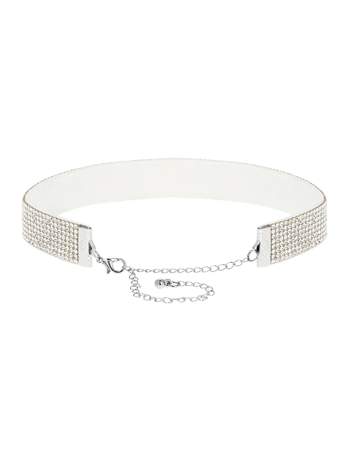 Bílý štrasový choker pro dospělé