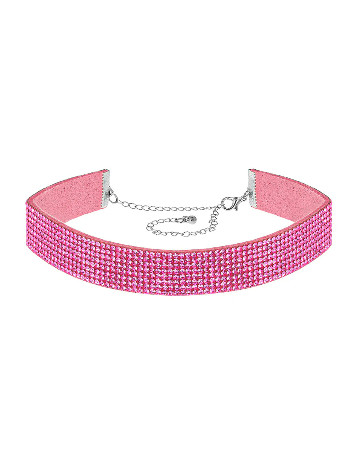 Růžový choker se štrasem pro dospělé