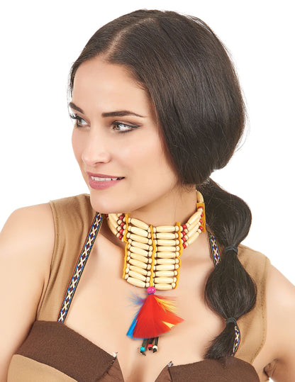 Dámský indický náhrdelník s peřím