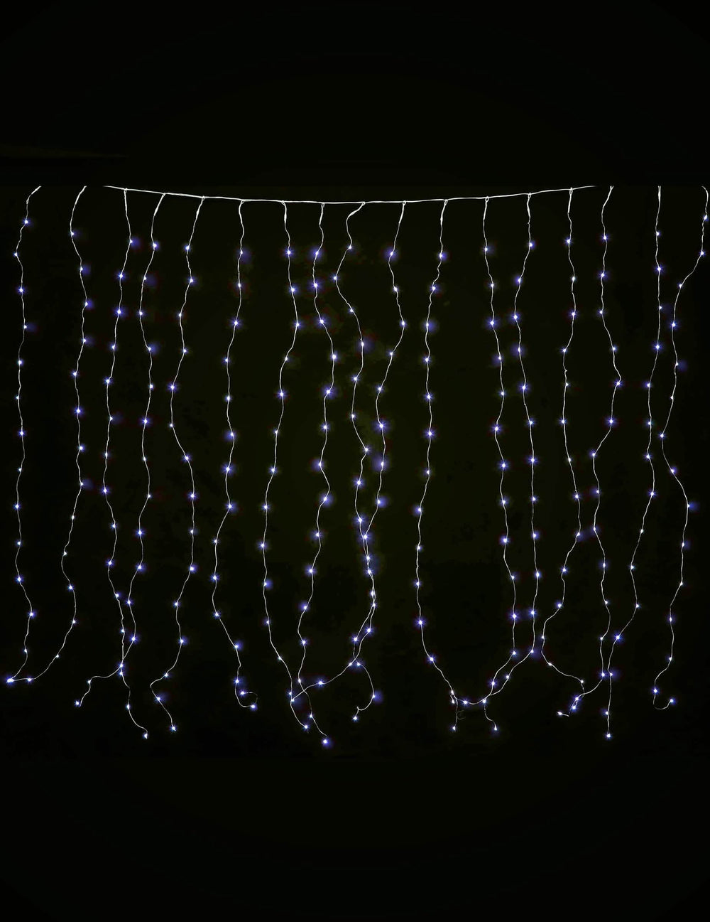 Světelný závěs bílá studená pro dekoraci 90 LED 8 režimů