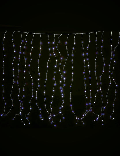 Studená bílá světelná clona 1,7 x 0,5 m 90 LED 8 režimů