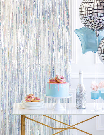 Holografická třpytivá záclona 90 x 250 cm