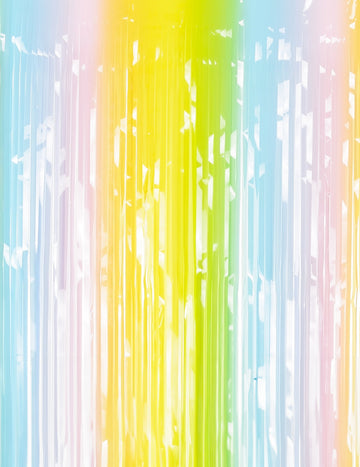 Pastelová vícebarevná třpytivá záclona 100 x 195 cm