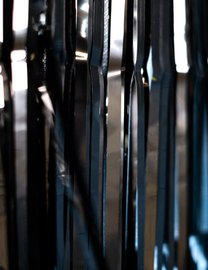 Černá třpytivá záclona 244 x 91 cm