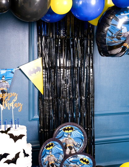 Černá třpytivá záclona 244 x 91 cm