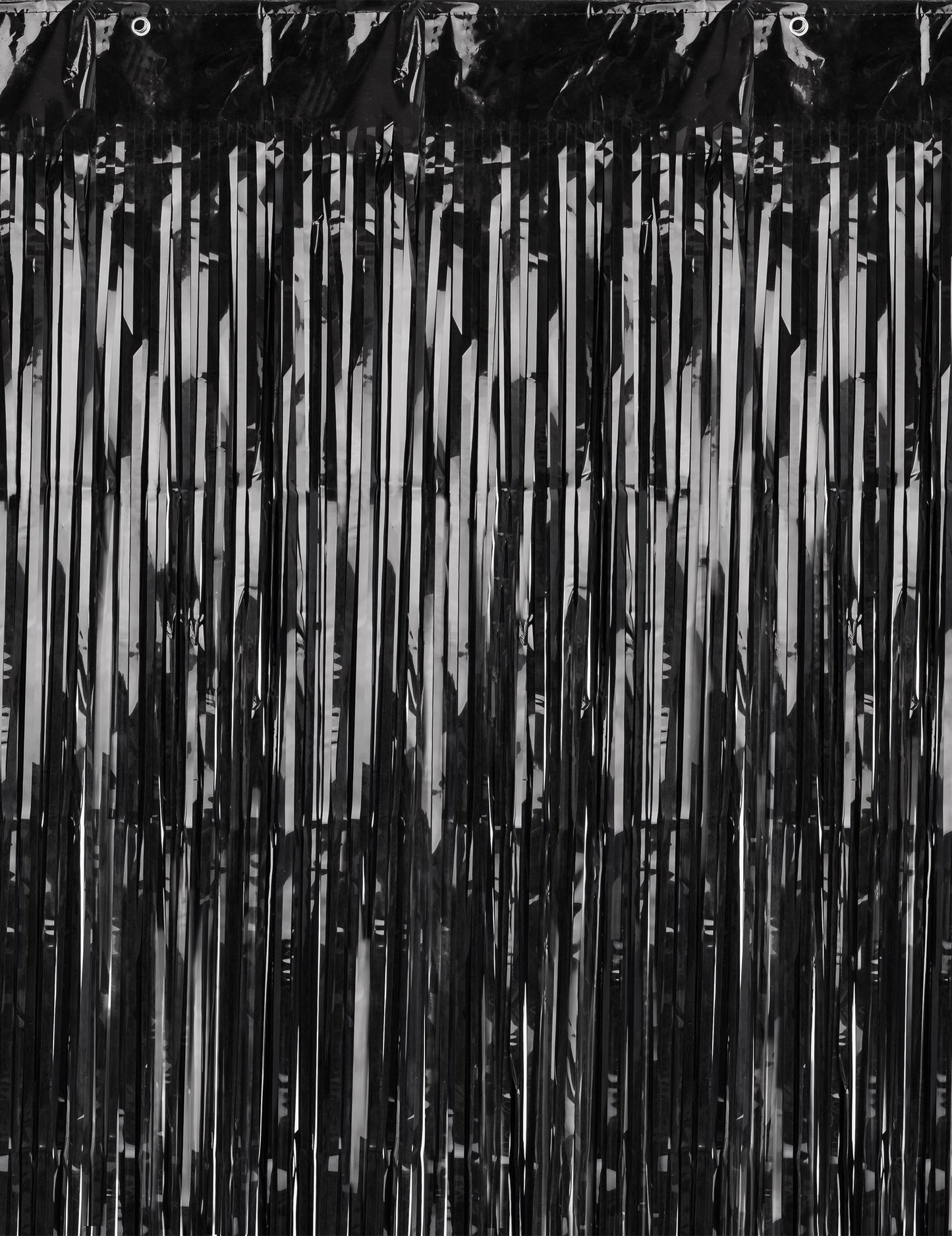 Černá třpytivá záclona 244 x 91 cm