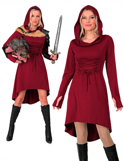 Robe gothique médiévale rouge femme