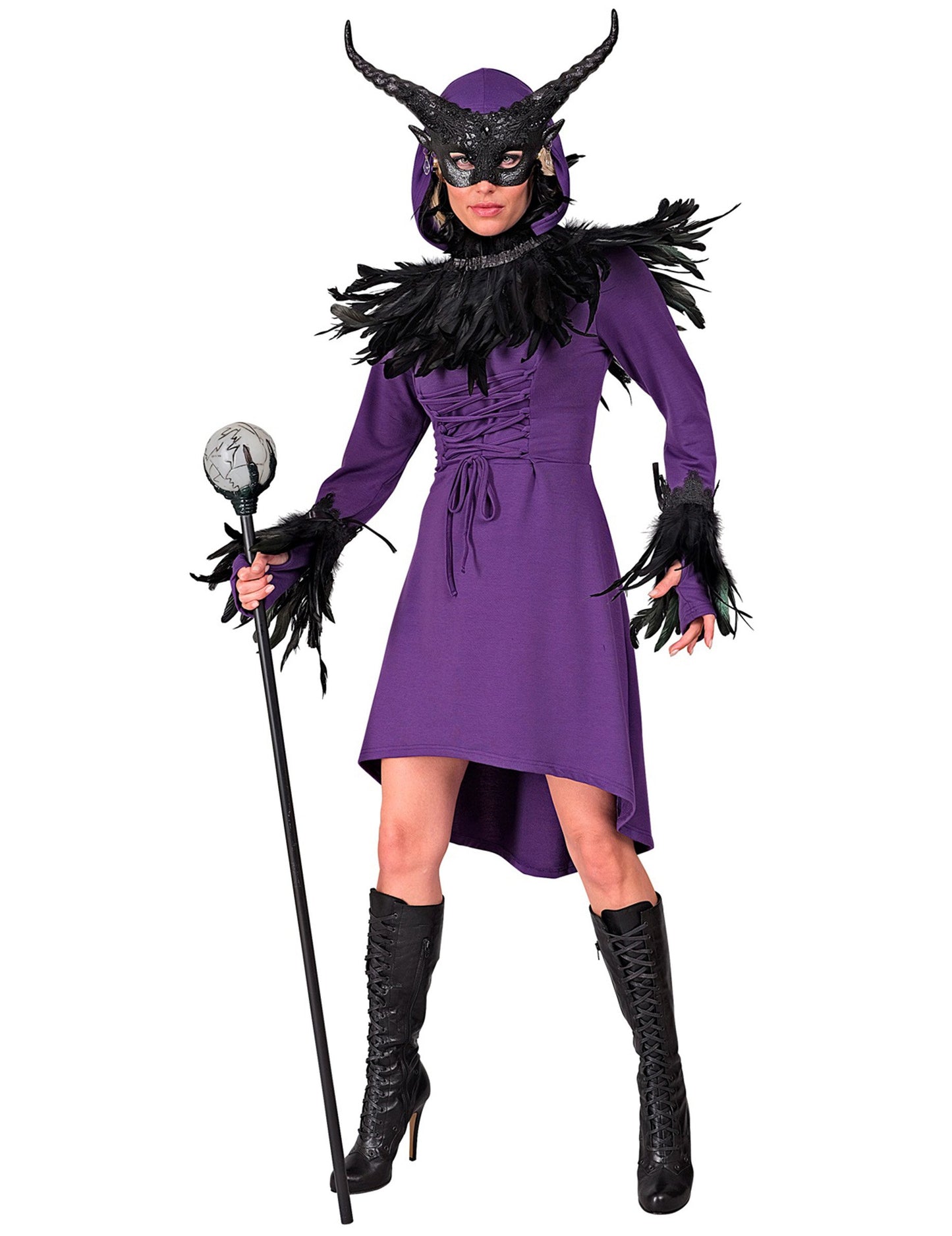 Dámské fialové středověké gotické šaty