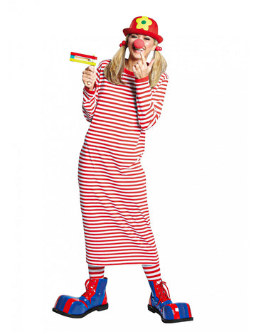 Ringelkleid für Damen Ringelshirt für Karneval rot-weiss
