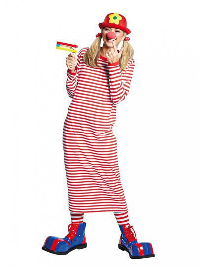 Ringelkleid für Damen Ringelshirt für Karneval rot-weiss