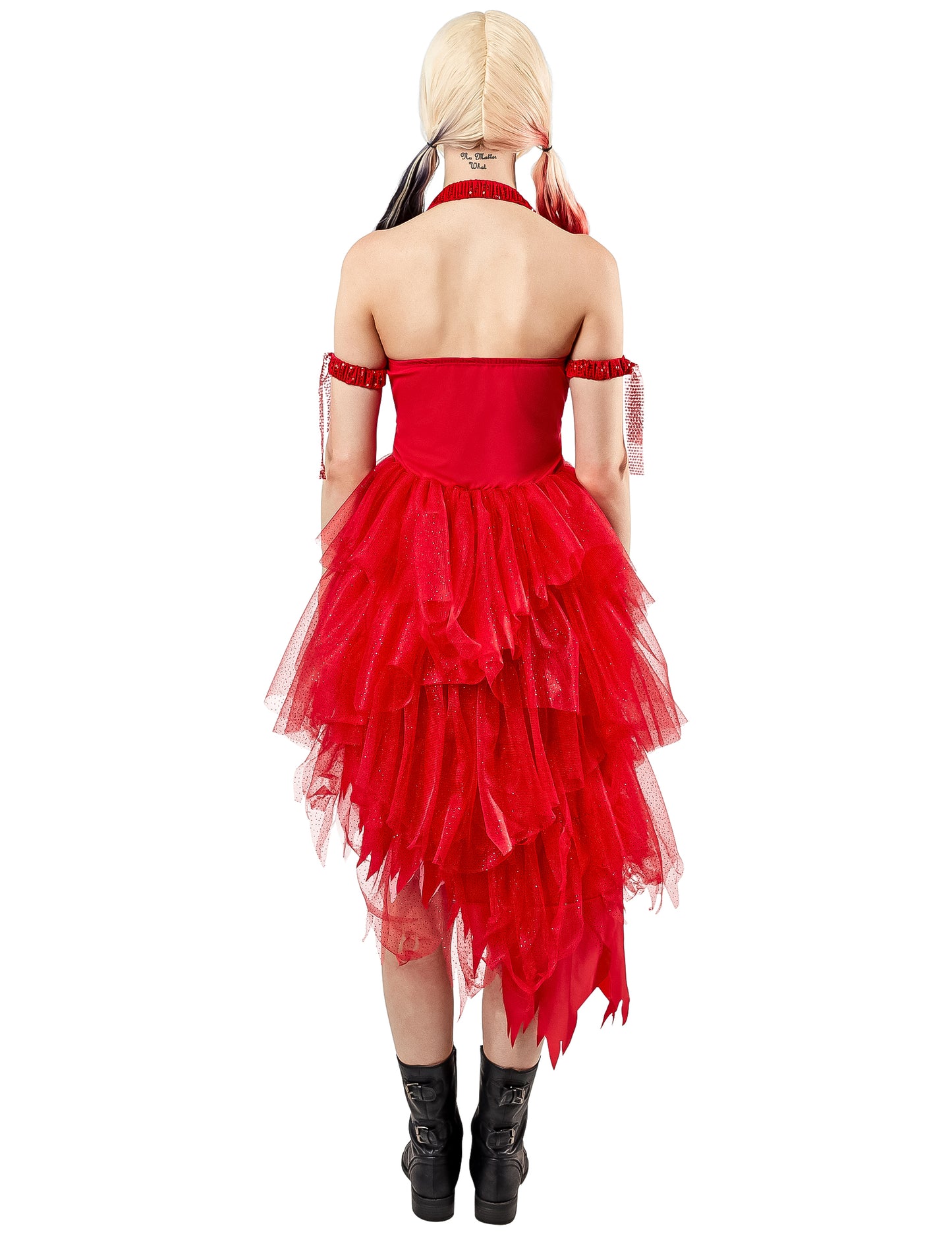 Pohled zezadu na šaty Harley Quinn Suicide Squad 2