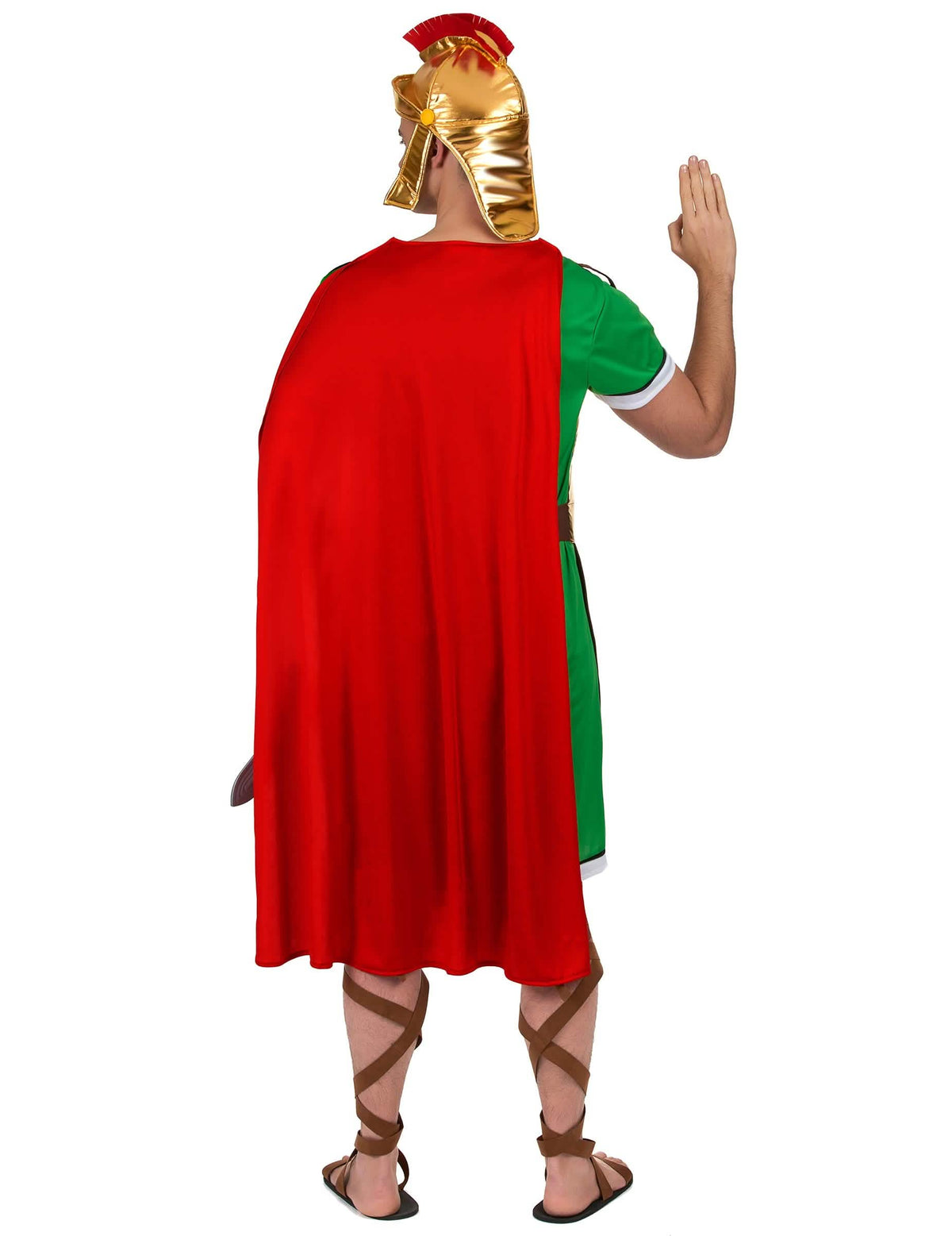 Pohled zezadu na římský kostým centuriona pro mužů