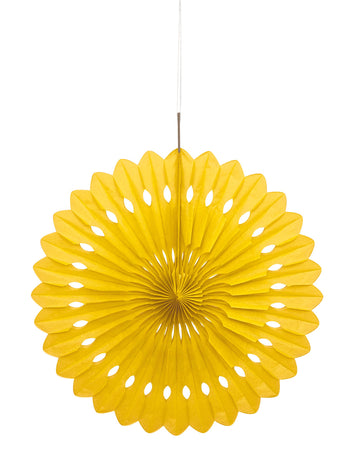 Žlutá papírová růžice 40 cm pověsit