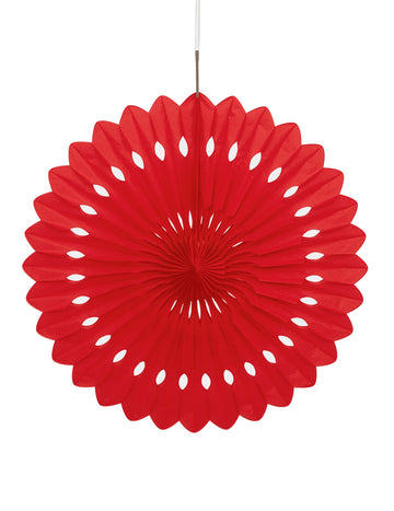 Červená závěsná růžice 40 cm