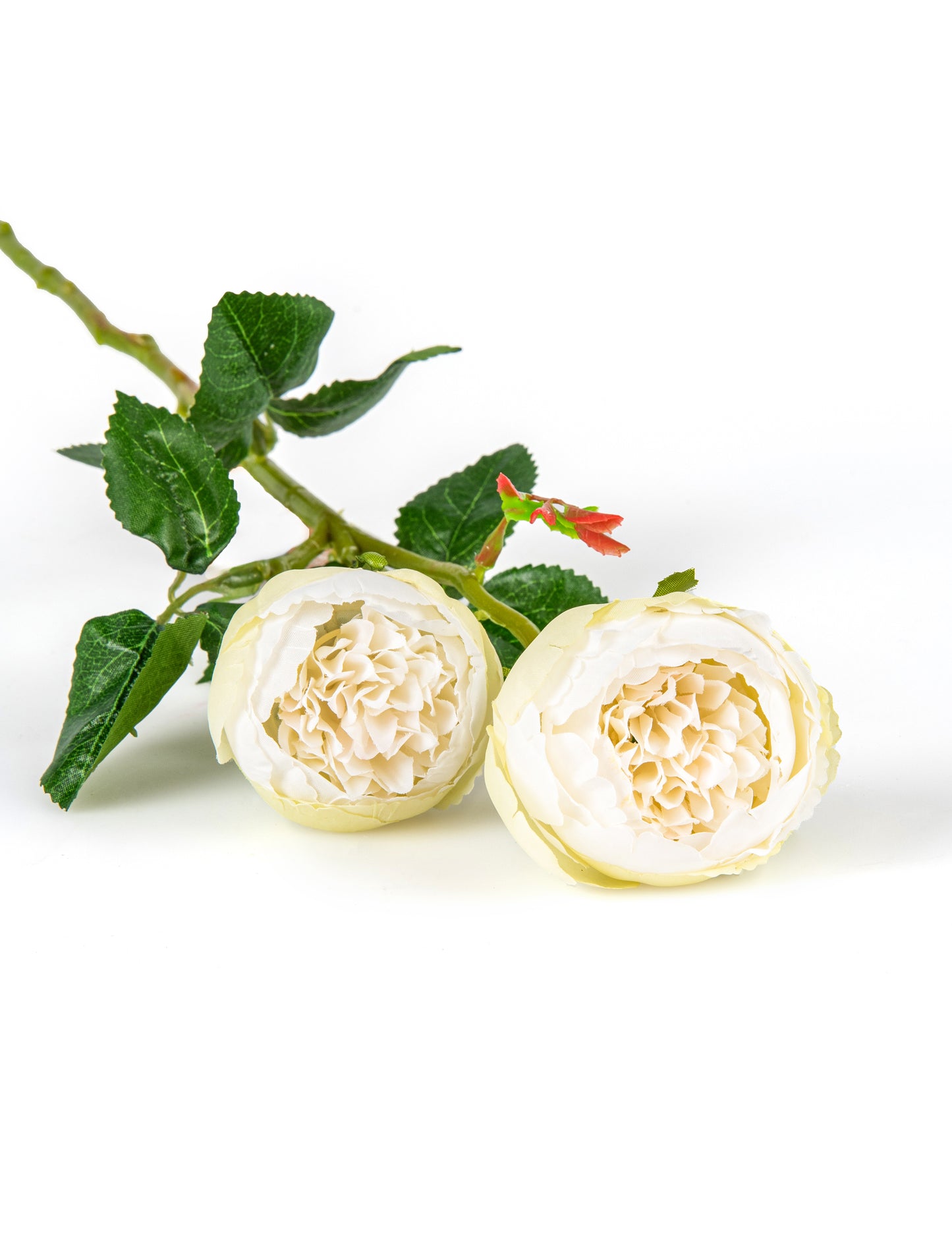 Bílé umělé růže na stonku 46 cm v sadě 2