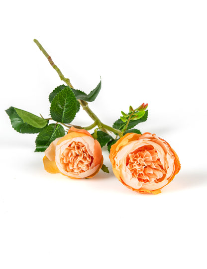 Umělé broskvové růže na stonku 46 cm na svatební kytici