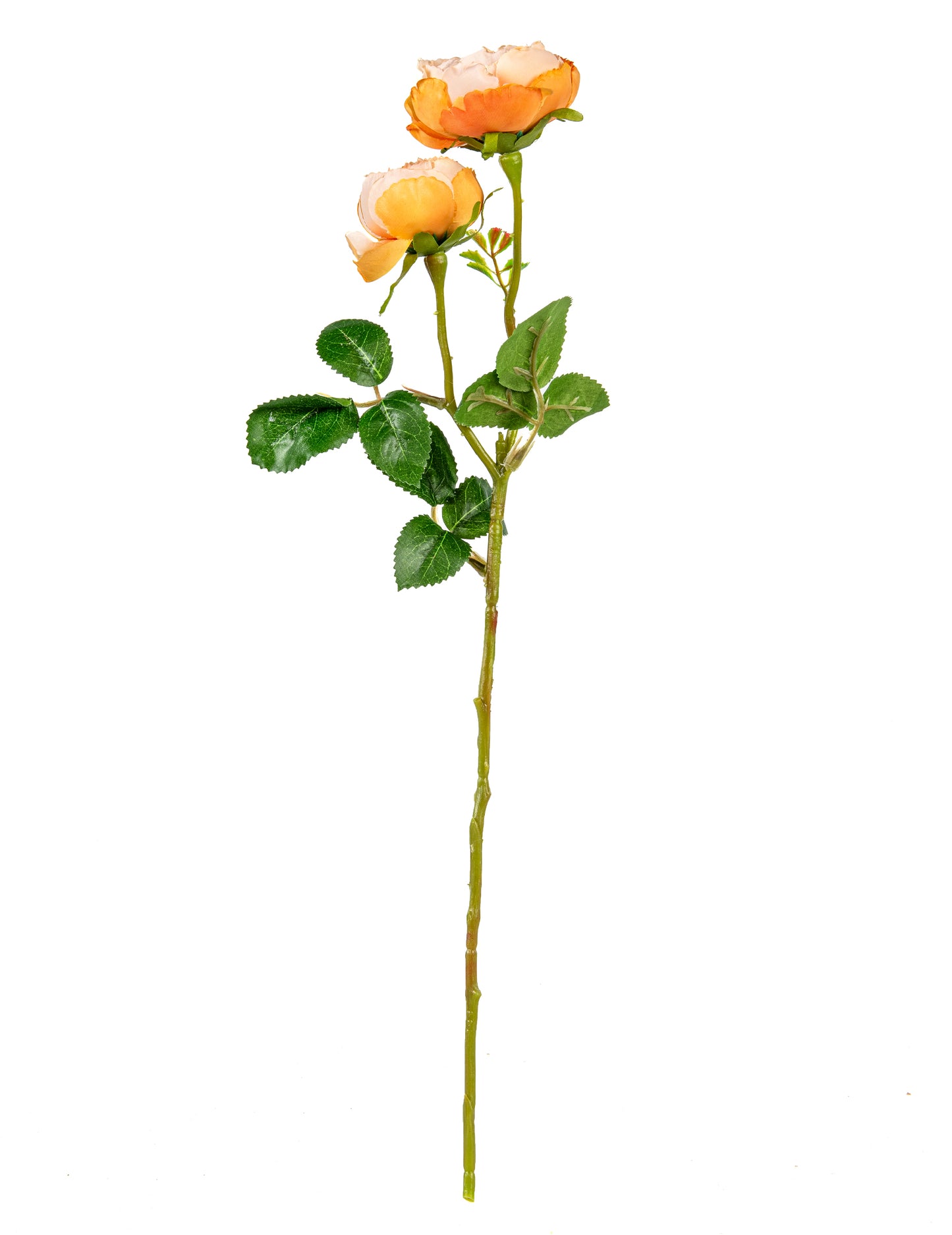 Umělé broskvové růže na stonku 46 cm na svatební kytici