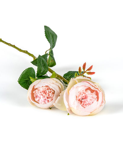 Pastelově růžové umělé růže na stonku 46 cm, sada 2