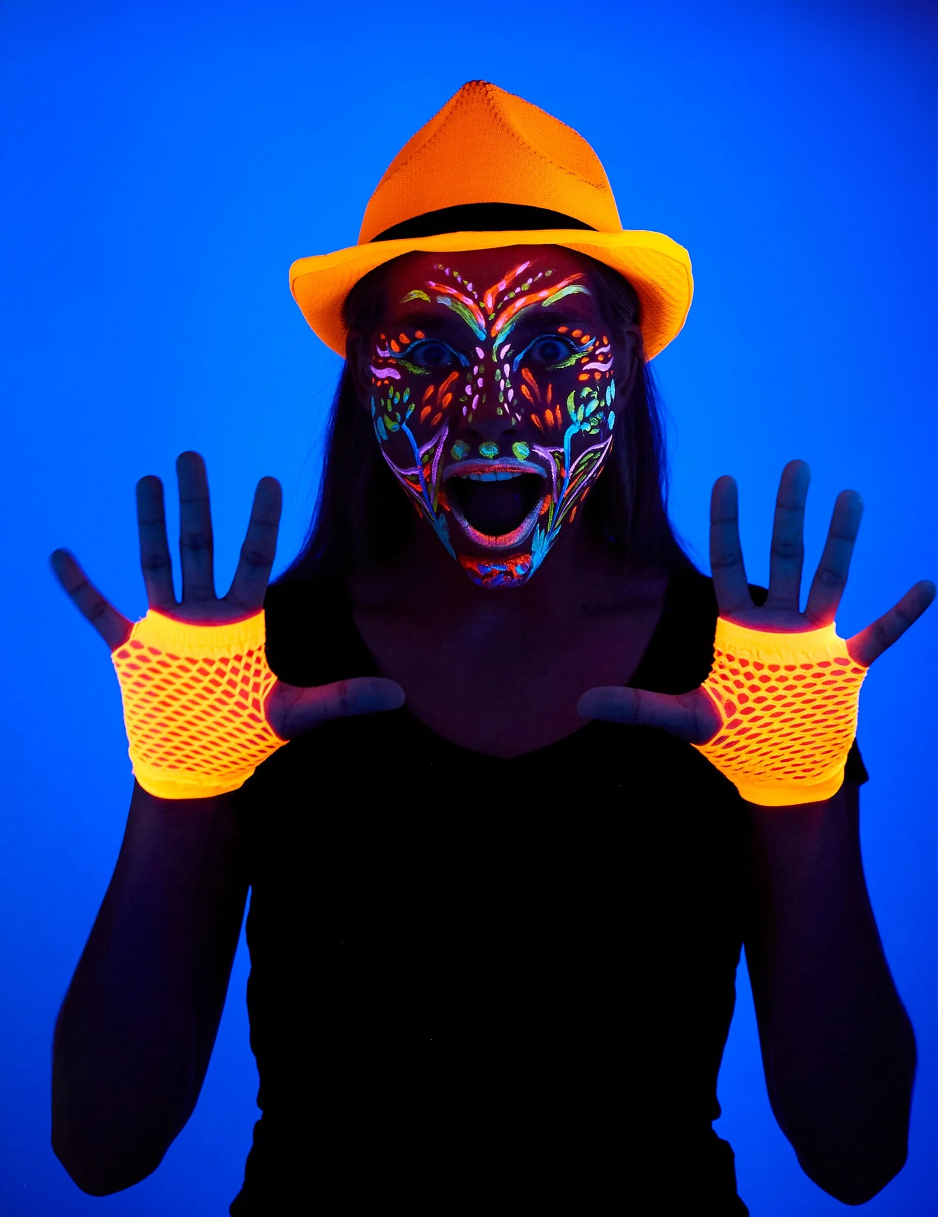 Maquillage fluorescent du visage du rouge à lèvres effet UV pour adulte