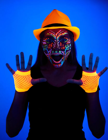Maquillage fluorescent du visage du rouge à lèvres effet UV pour adulte