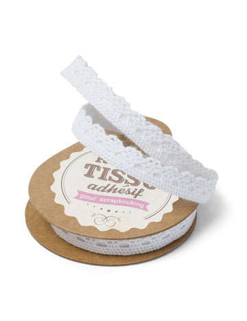 Bílá krajková páska