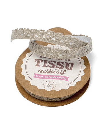 Lepicí páska na krajku v béžové barvě, 2 metry