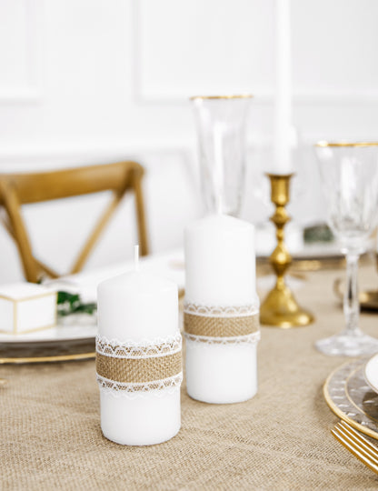 Přírodní pytlovinová stuha a krajkový okraj 4 cm x 5 m venkovská svatba