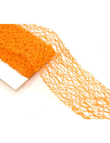 Ruban fantaisie pour décoration orange à mailles