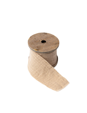 Béžová bavlněná gázová stuha 4.5 cm x 3 m bohémský styl