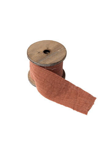 Starorůžová bavlněná gázová stuha 4.5 cm x 3 m, bohémský styl