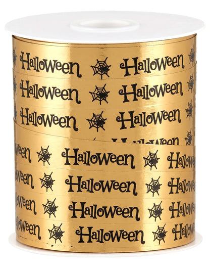 Halloweenská stuha zlatá 10 mm x 25 m