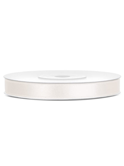 Krémová saténová stuha 0,6 cm x 25 m