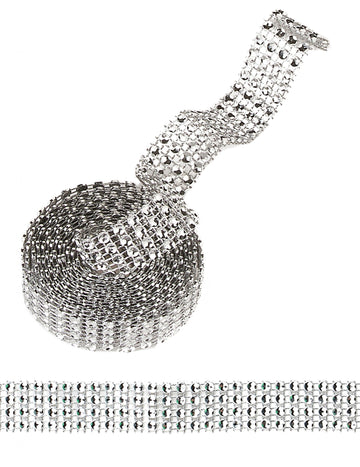 Stříbrná stuha s kamínky 1,8 m x 2 cm