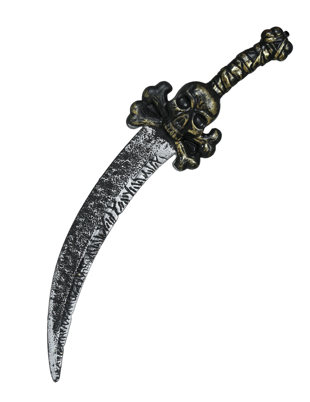 Sabre de pirate tête de mort argenté et bronze vieilli