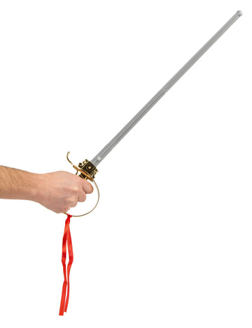 Sabre républicain pour adulte avec manche doré et ruban rouge en plastique