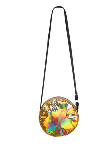Zlatá holografická kulatá crossbody kabelka