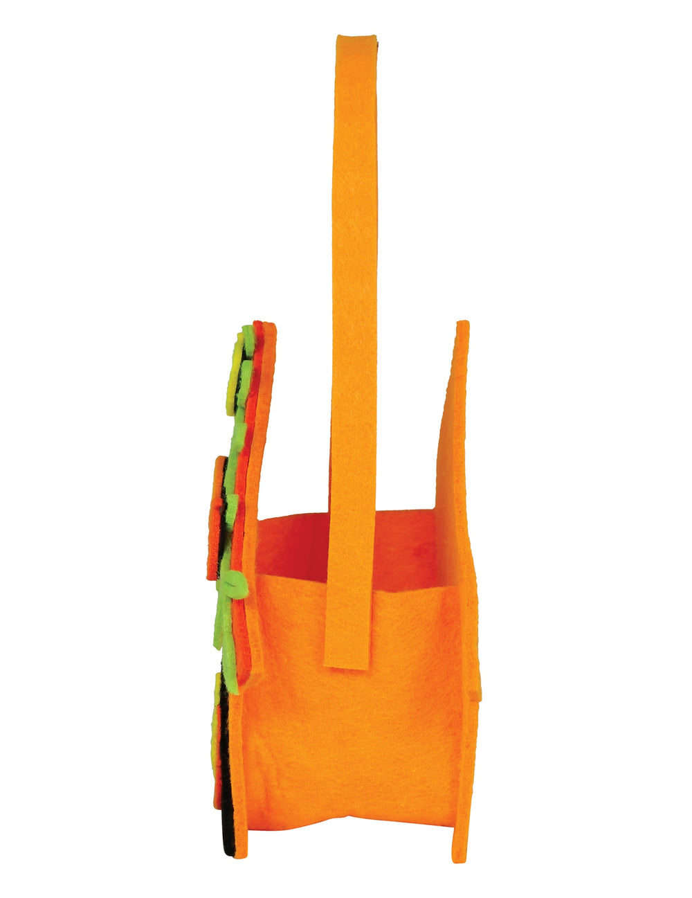 Vue de profil du sac à bonbons maison d'Halloween