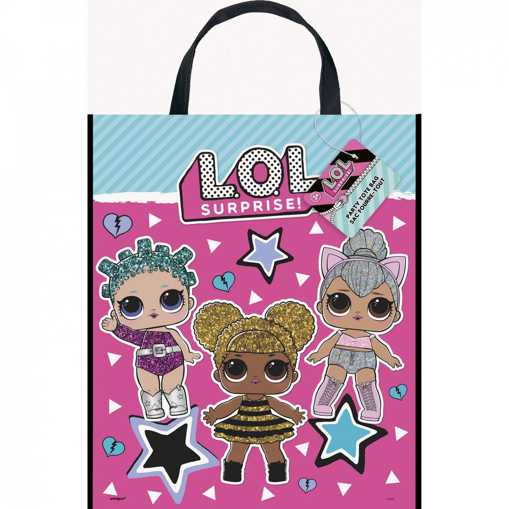 Sac cadeaux en plastique LOL Surprise pour enfant rose et bleu