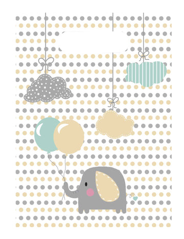 Sacs cadeaux bébé éléphant pour enfant gris et menthe