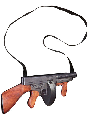 Sac mitraillette pour adulte noir et marron avec bandoulière