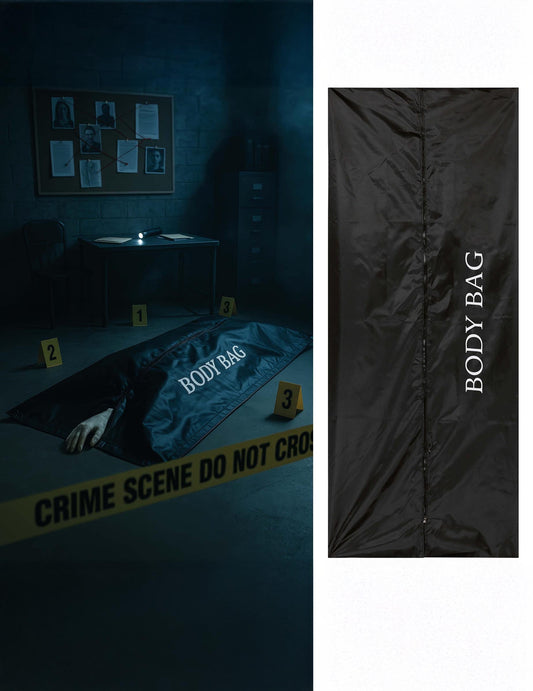 Sac mortuaire de scène de crime pour adulte noir avec inscription Body Bag