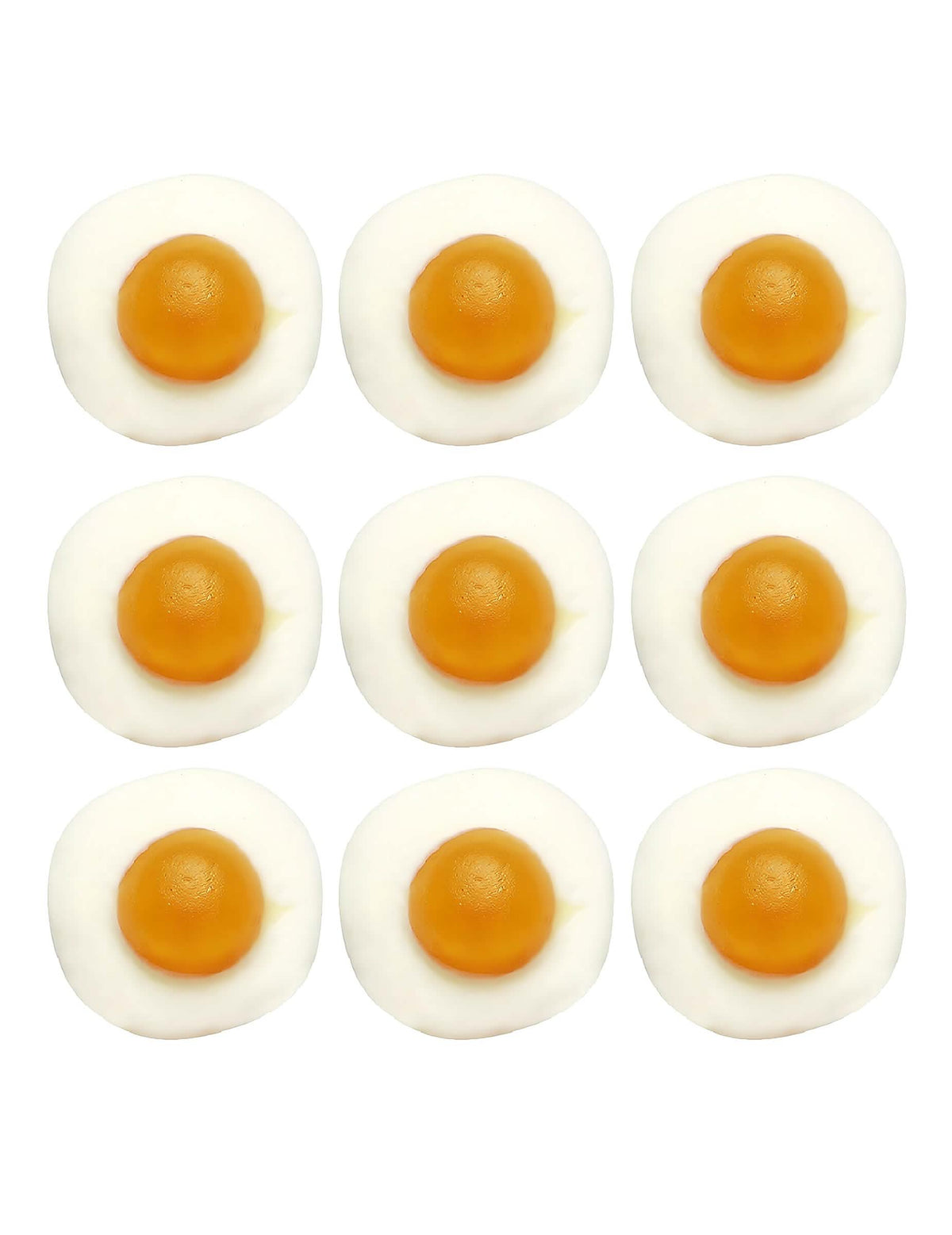 Detailní pohled na bonbony z balíčku bonbonů Haribo Oeufs au plat